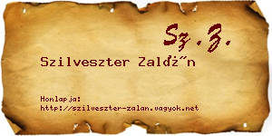 Szilveszter Zalán névjegykártya